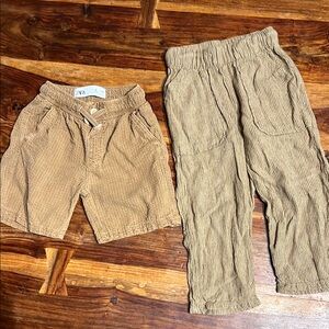 Boys Size 4 Kids ZaraTan Corduroy Shorts and Pants